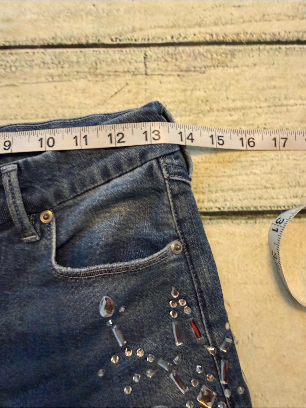 Good American Dolly Joleans Crystal Wide Leg Jeans. 4/27 FLAWS read description - Picture 8 of 13